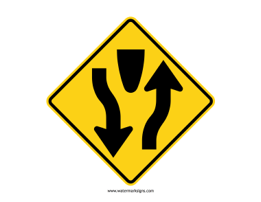 Divided Highway Begins Sign