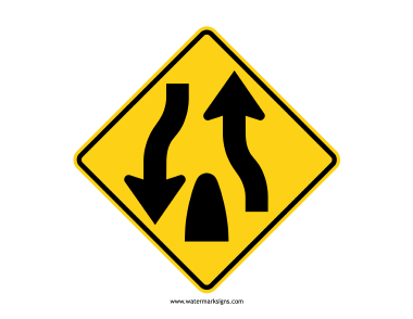 Divided Highway Ends Sign
