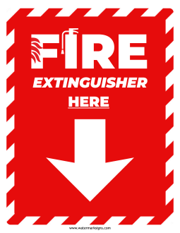 Fire Extinguisher Here Sign