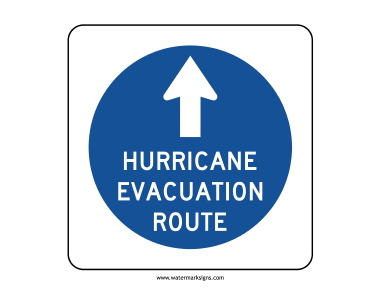 Hurricane Evacuation Route Sign