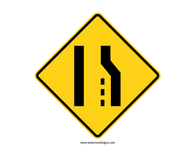Lane Ends Right Sign