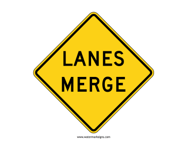 Lanes Merge Sign