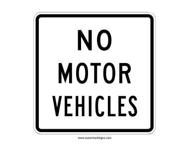 No Motorized Vehicles Sign