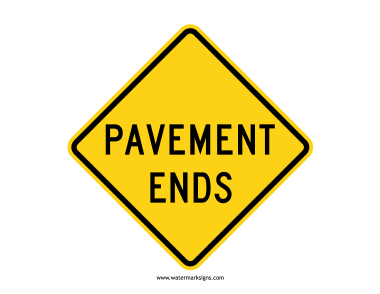 Pavement Ends Sign