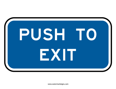 Push To Exit Sign