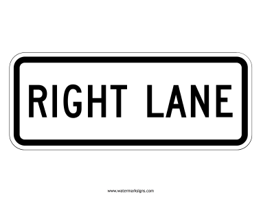 Right Lane Sign