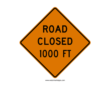 Road Closed Ahead Sign