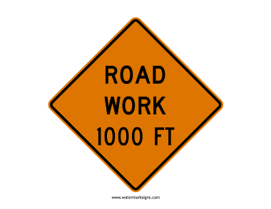 Road Work Ahead Sign