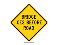 Bridge Ices Before Road Sign