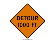 Detour Ahead Sign