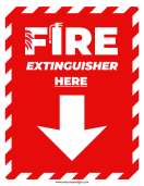 Fire Extinguisher Here Sign