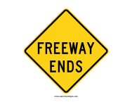 Freeway Ends Sign