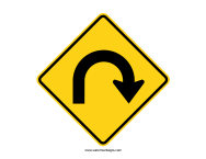Hairpin Curve Sign