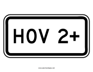 HOV 2+ Sign