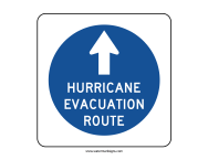 Hurricane Evacuation Route Sign