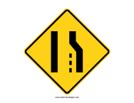 Lane Ends Right Sign