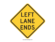 Left Lane Ends Sign