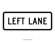 Left Lane Sign