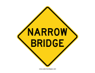 Narrow Bridge Sign