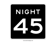 Night Speed Limit Sign