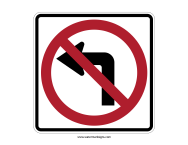No Left Turn Sign