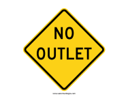 No Outlet Sign