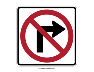 No Right Turn Sign