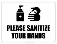 Please Sanitize Your Hands Sign