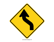 Reverse Curve Left Sign