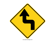 Reverse Turn Left Sign