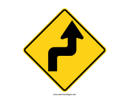 Reverse Turn Right Sign