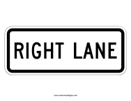 Right Lane Sign