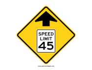Speed Limit Ahead Sign