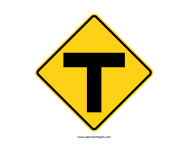 T Intersection Sign