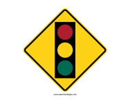 Traffic Light Ahead Sign
