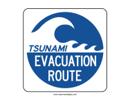 Tsunami Evacuation Route Sign